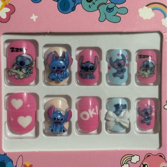 10 packs Girls‎ Press On Nails Stitch - Picture 5 of 6
